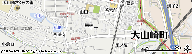 京都府大山崎町（乙訓郡）円明寺（横林）周辺の地図