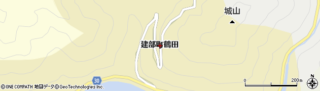 岡山県岡山市北区建部町鶴田周辺の地図