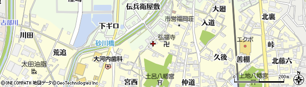 愛知県岡崎市福岡町御坊山43周辺の地図