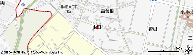 愛知県安城市小川町（山田）周辺の地図