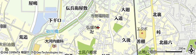 愛知県岡崎市福岡町御坊山周辺の地図