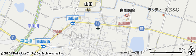 兵庫県姫路市山田町周辺の地図