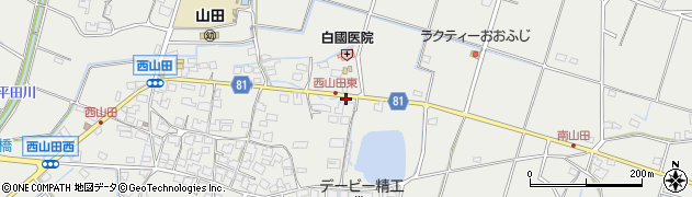 兵庫県姫路市山田町西山田74周辺の地図