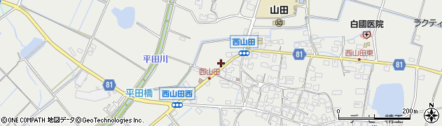 兵庫県姫路市山田町西山田189周辺の地図
