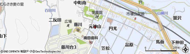 愛知県岡崎市市場町（元神山）周辺の地図