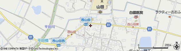 兵庫県姫路市山田町西山田123周辺の地図