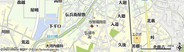愛知県岡崎市福岡町御坊山35周辺の地図