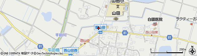 兵庫県姫路市山田町西山田186周辺の地図