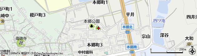 愛知県常滑市本郷町周辺の地図