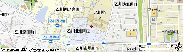 愛知県半田市乙川北側町周辺の地図