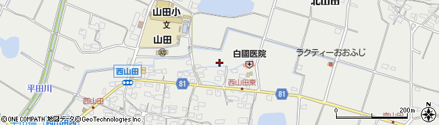 兵庫県姫路市山田町西山田周辺の地図