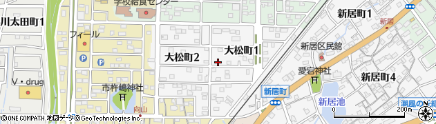 愛知県半田市大松町周辺の地図
