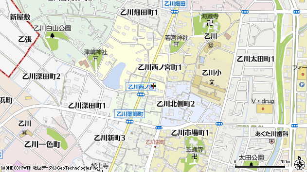 〒475-0068 愛知県半田市乙川西ノ宮町の地図