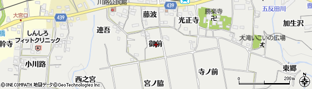 愛知県新城市川路御前周辺の地図