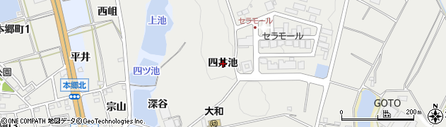 愛知県常滑市金山（四井池）周辺の地図