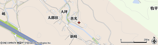 愛知県岡崎市鹿勝川町（善光）周辺の地図