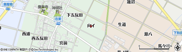 愛知県岡崎市在家町（向イ）周辺の地図