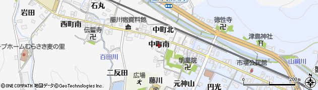 愛知県岡崎市藤川町（中町南）周辺の地図