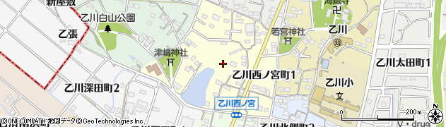 愛知県半田市乙川西ノ宮町周辺の地図