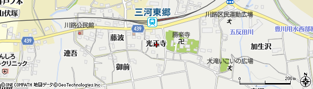 愛知県新城市川路光正寺周辺の地図