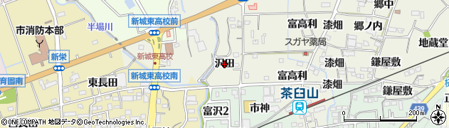 愛知県新城市富永（沢田）周辺の地図