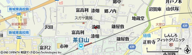 愛知県新城市富永漆畑周辺の地図