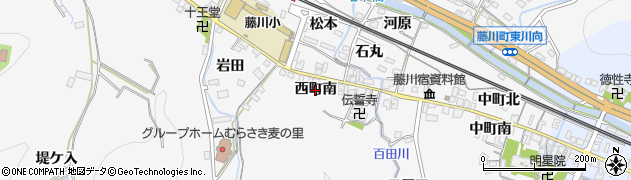 愛知県岡崎市藤川町（西町南）周辺の地図