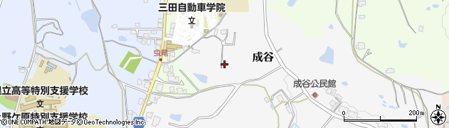 兵庫県三田市成谷周辺の地図