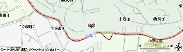 愛知県阿久比町（知多郡）植大（烏崖）周辺の地図