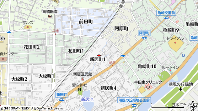 〒475-0039 愛知県半田市新居町の地図