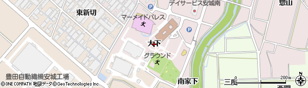 愛知県安城市和泉町（大下）周辺の地図