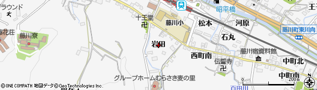 愛知県岡崎市藤川町（岩田）周辺の地図