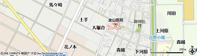 愛知県岡崎市野畑町（大堀合）周辺の地図