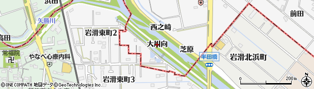 愛知県阿久比町（知多郡）横松（大川向）周辺の地図