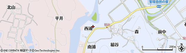 兵庫県宝塚市大原野西浦11周辺の地図