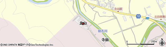 兵庫県猪名川町（川辺郡）南田原（北山）周辺の地図