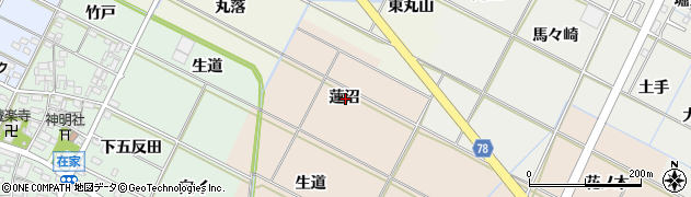 愛知県岡崎市下和田町蓮沼周辺の地図