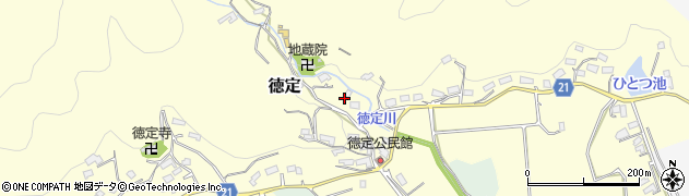 愛知県新城市徳定（大入）周辺の地図