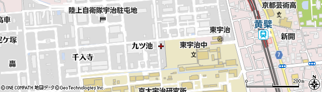 京都府宇治市五ケ庄（九ツ池）周辺の地図