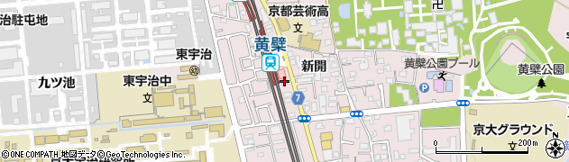 京都府宇治市五ケ庄（新開）周辺の地図