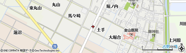 愛知県岡崎市野畑町（土手）周辺の地図