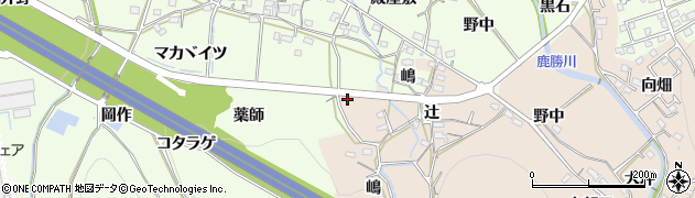愛知県岡崎市鹿勝川町（鳥井畷）周辺の地図