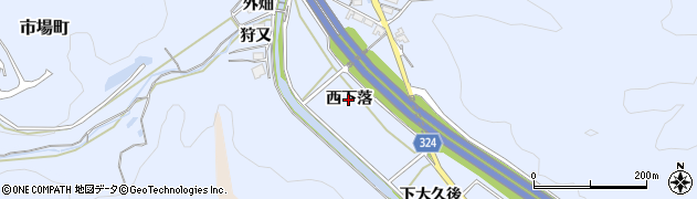 愛知県岡崎市池金町（西下落）周辺の地図