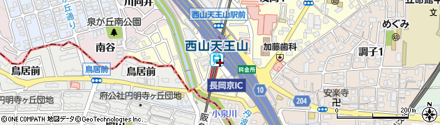 長岡京市営　西山天王山駅西自転車駐車場周辺の地図