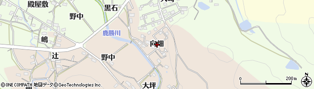 愛知県岡崎市鹿勝川町向畑周辺の地図