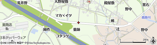愛知県岡崎市牧平町（薬師）周辺の地図