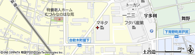愛知県岡崎市合歓木町（屋下）周辺の地図