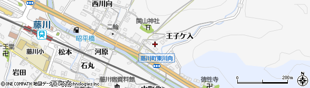 愛知県岡崎市藤川町（東川向）周辺の地図