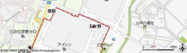 愛知県西尾市南中根町（五ケ野）周辺の地図