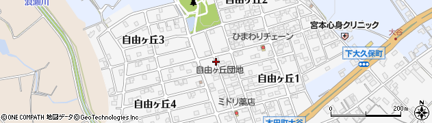 三重県鈴鹿市自由ヶ丘周辺の地図